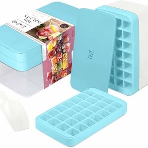 NWT Rachel Zoe 2-Piece Stackable Ice Cube Tray with Bin Set, BPA Free 56 Cubes